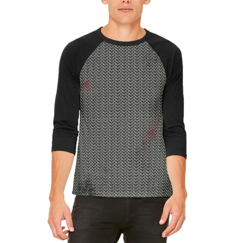 Halloween Battle Damage Chainmail Costume Mens Raglan T Shirt sold by Old Glory