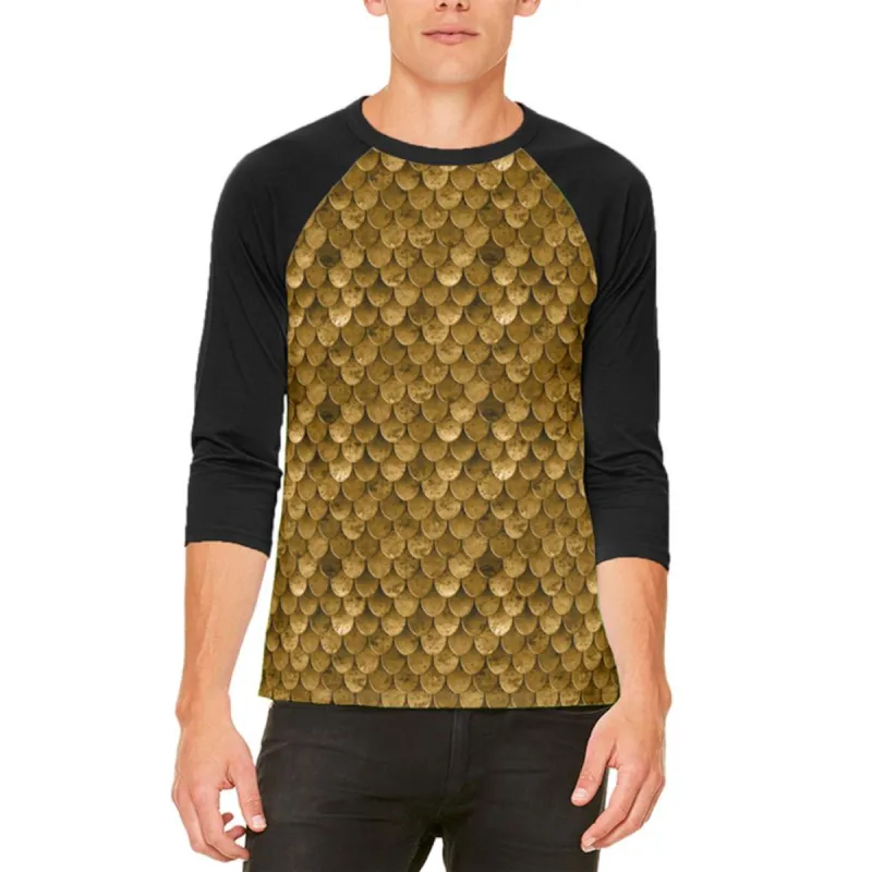 Halloween Bronze Scale Mail Armor Costume Mens Raglan T Shirt sold by Old Glory