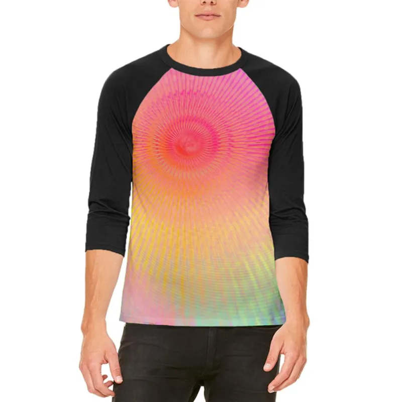 EDM Pastel Unicorn Rainbow Spiral Mens Raglan T Shirt sold by Old Glory