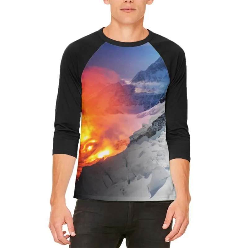 Extreme Nature Adventures Fire And Ice Mens Raglan T Shirt sold by Old Glory