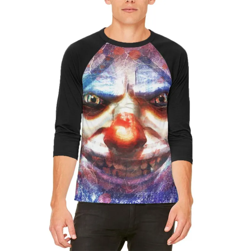 Halloween Insane Nightmare Clown Mens Raglan T Shirt sold by Old Glory