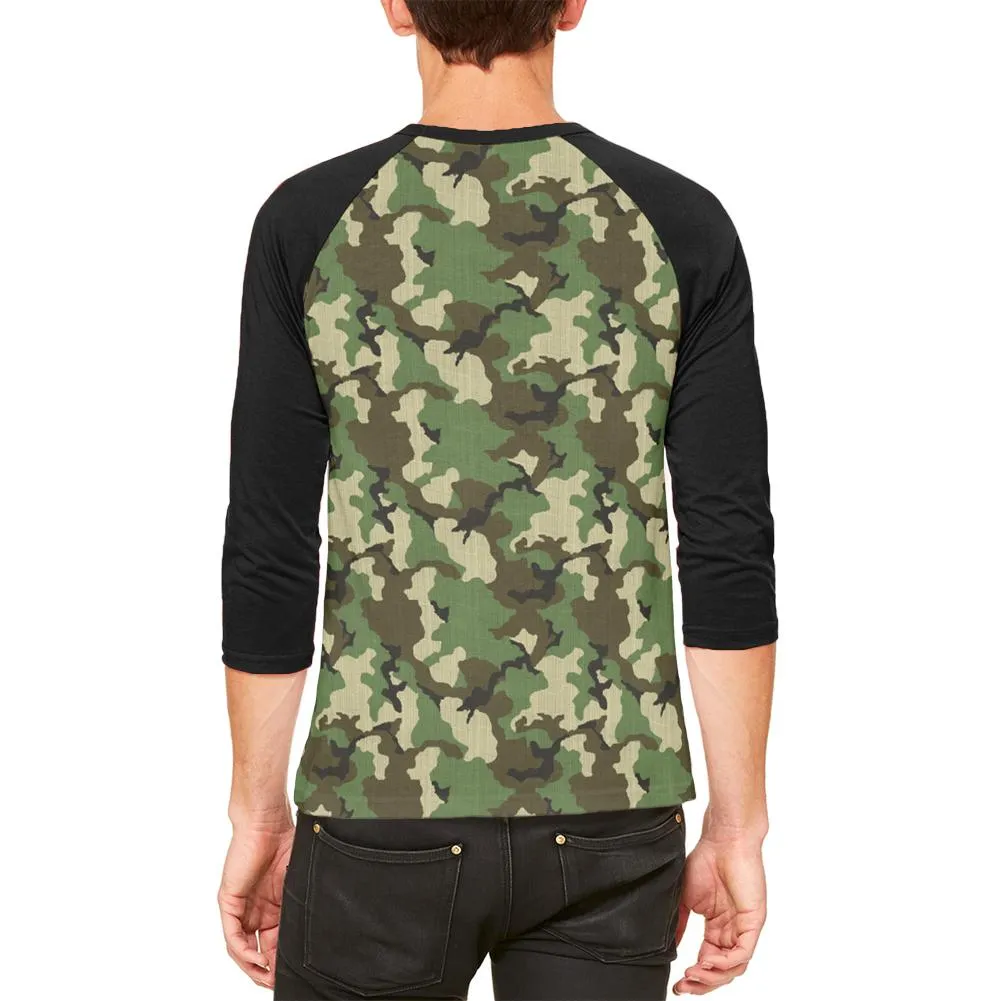 Green Woodland Camo Mens Raglan T Shirt sold by Old Glory product image thumbnail 2