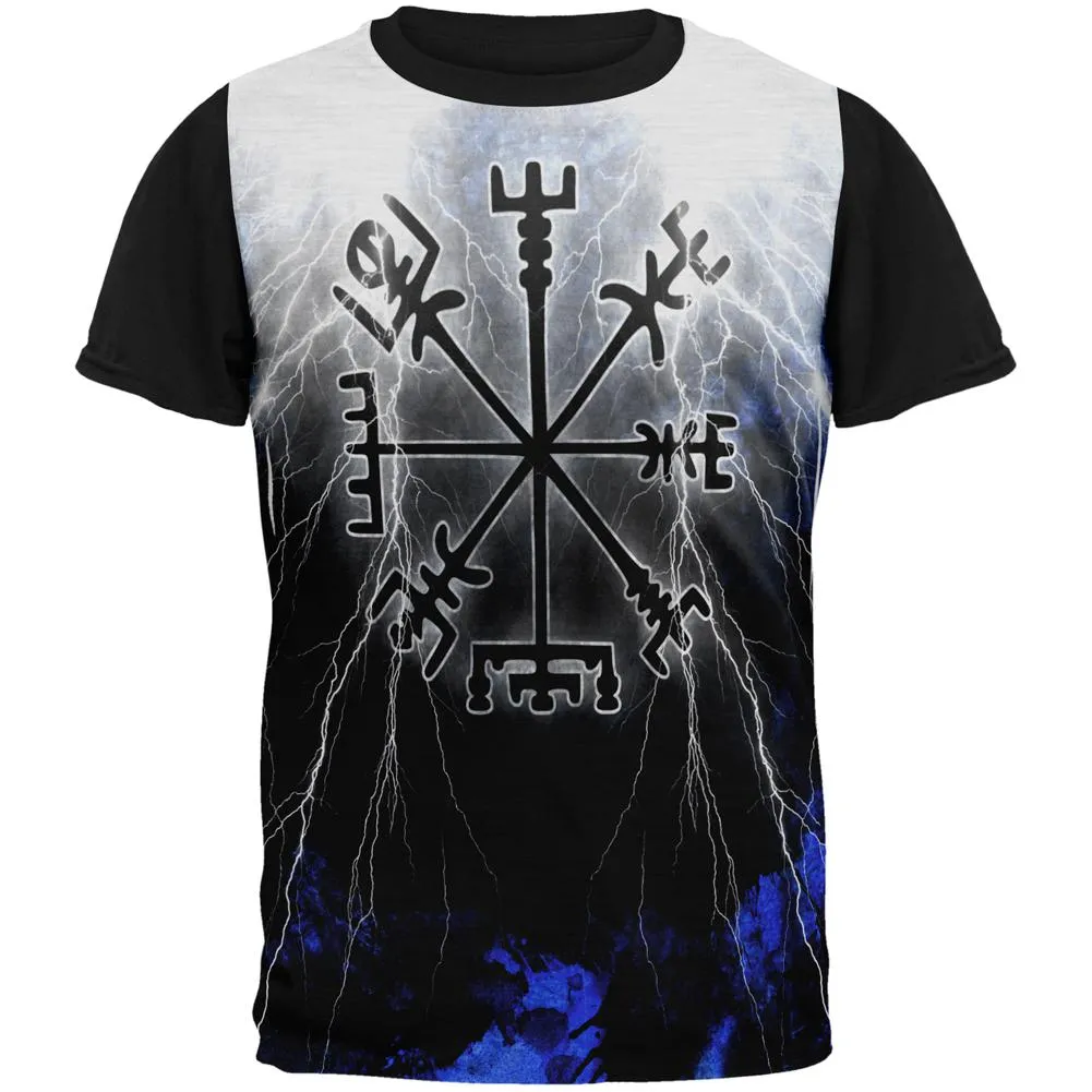 Vegvisir Nordic Viking Storm Compass All Over Mens Black Back T Shirt sold by Old Glory