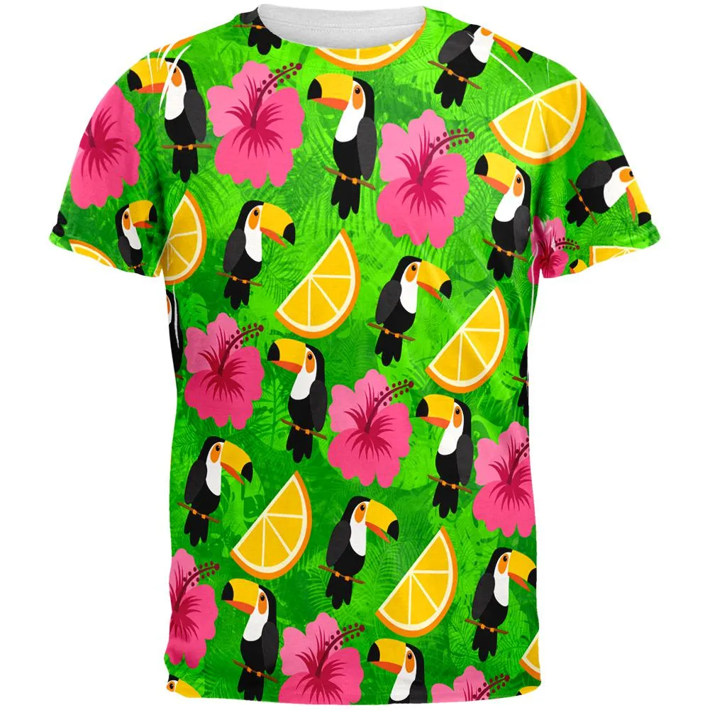 Tropical Vacation Toucan Pattern All Over Mens T Shirt sold by Old Glory