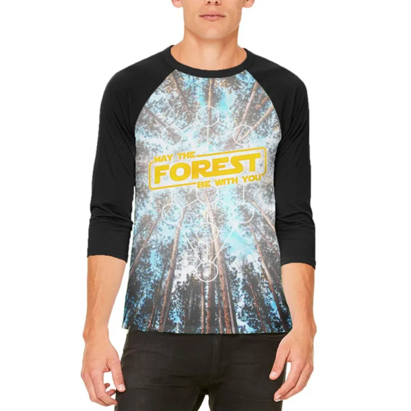 Earth Day May the Forest be with You Mens Raglan T Shirt sold by Old Glory