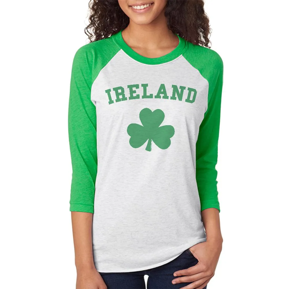 St. Patricks Day Ireland Shamrock Unisex Raglan T Shirt sold by Old Glory