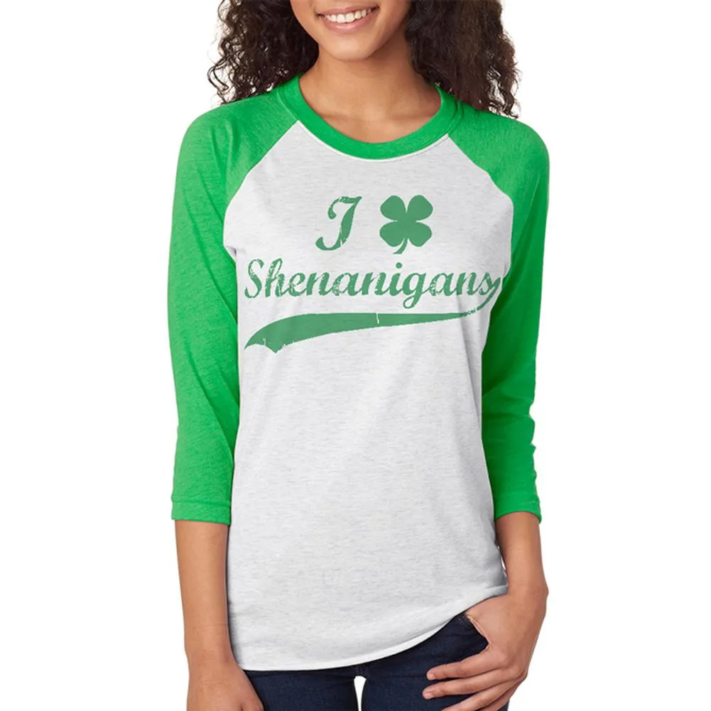 St. Patricks Day Shamrock Shenanigans Unisex Raglan T Shirt sold by Old Glory