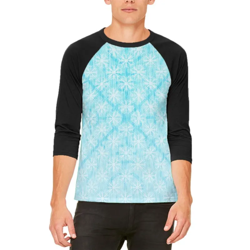 Christmas Viking Helm of Awe Snowflakes Mens Raglan T Shirt sold by Old Glory