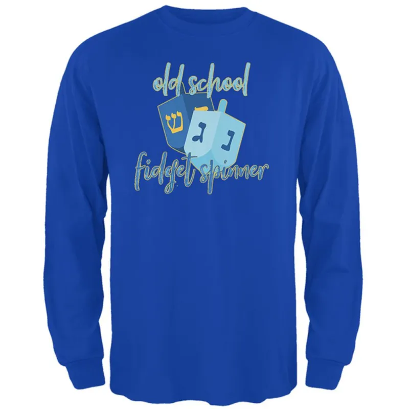 Hanukkah Dreidel Old School Fidget Spinner Mens Long Sleeve T Shirt sold by Old Glory