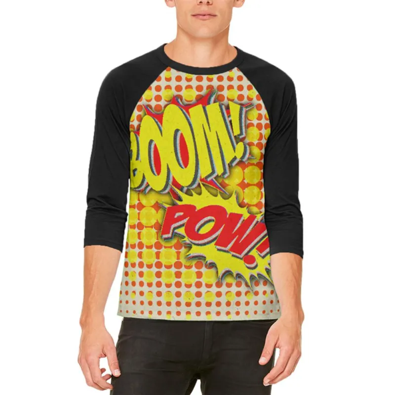 Halloween Boom Pow Vintage Comic Book Costume Mens Raglan T Shirt sold by Old Glory