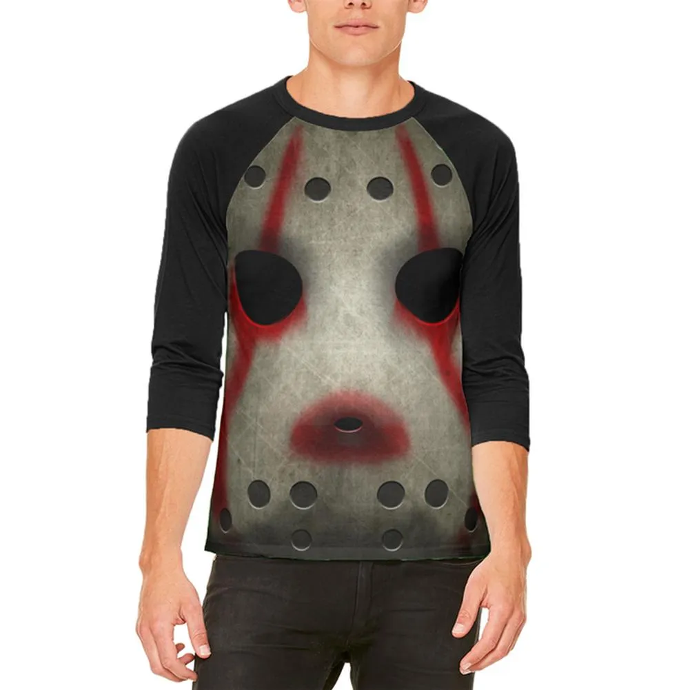 Halloween Horror Movie Hockey Mask Costume Mens Raglan T Shirt sold by Old Glory