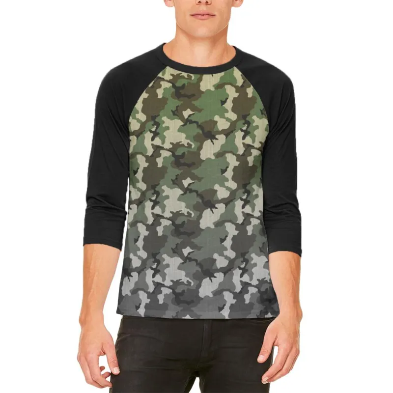 Faded Camo Mens Raglan T Shirt sold by Old Glory