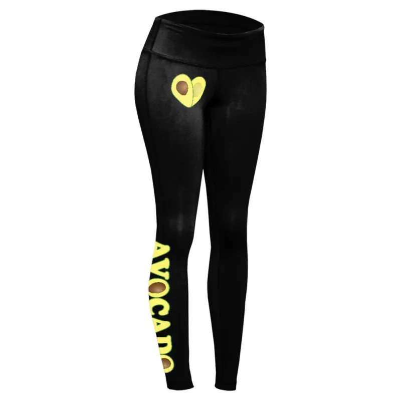 Cinco De Mayo Avocado Heart Womens Performance Leggings sold by Old Glory