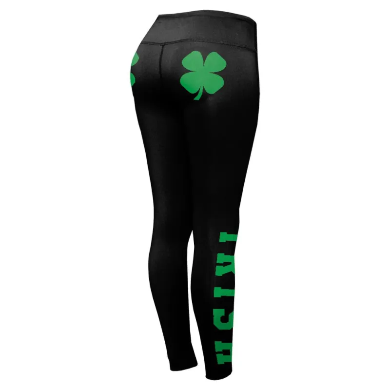 St Patricks Day Irish Shamrocks Womens Performance Leggings sold by Old Glory