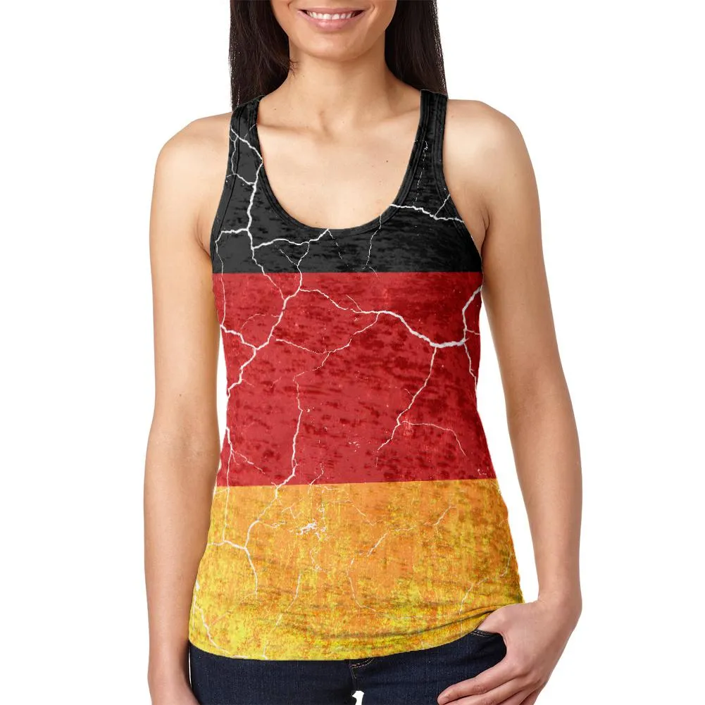 Oktoberfest Distressed Grunge German Flag Juniors Burnout Racerback Tank Top sold by Old Glory