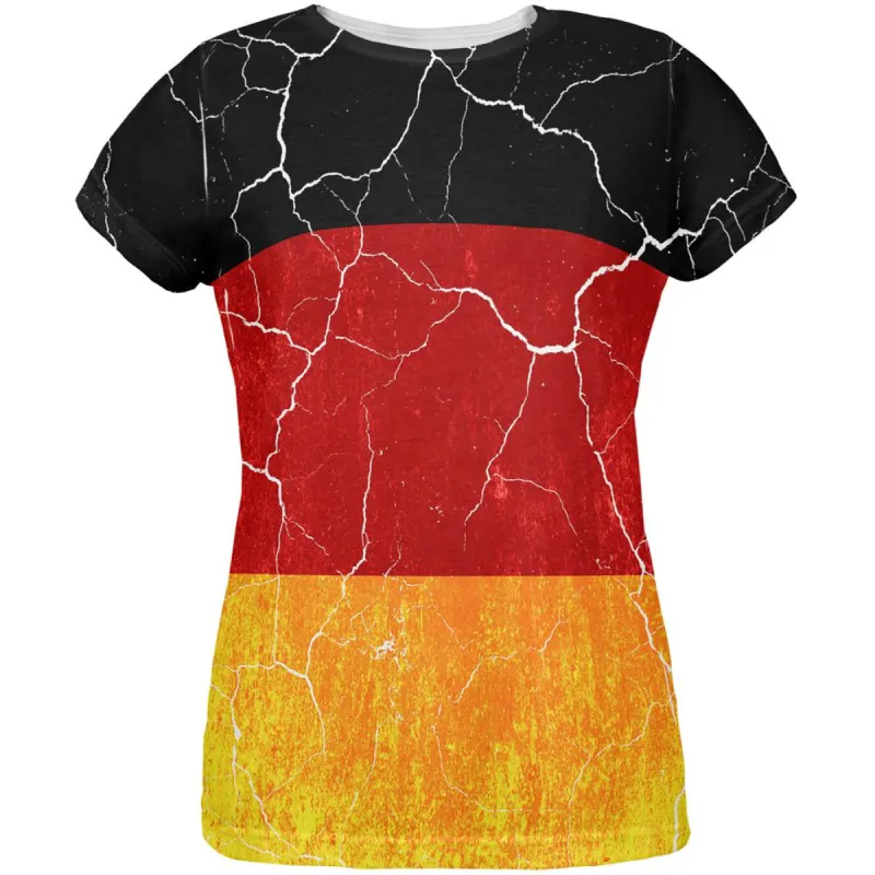 Oktoberfest Distressed Grunge German Flag All Over Womens T Shirt sold by Old Glory