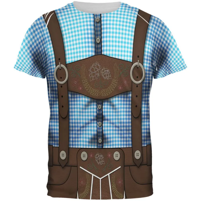 Oktoberfest Lederhosen Drinking Champion Costume All Over Mens T Shirt sold by Old Glory