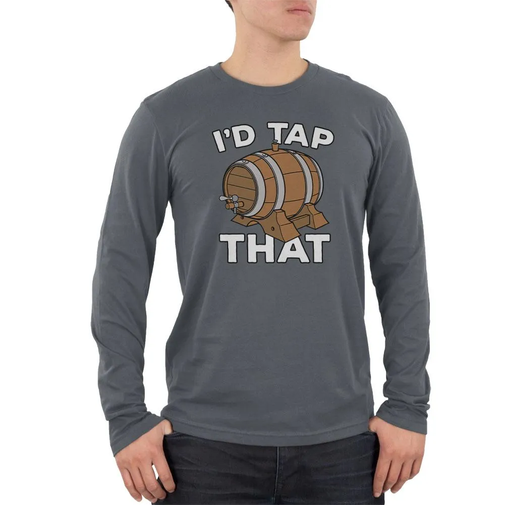 Oktoberfest I'd Tap That Keg Beer Mens Soft Long Sleeve T Shirt sold by Old Glory