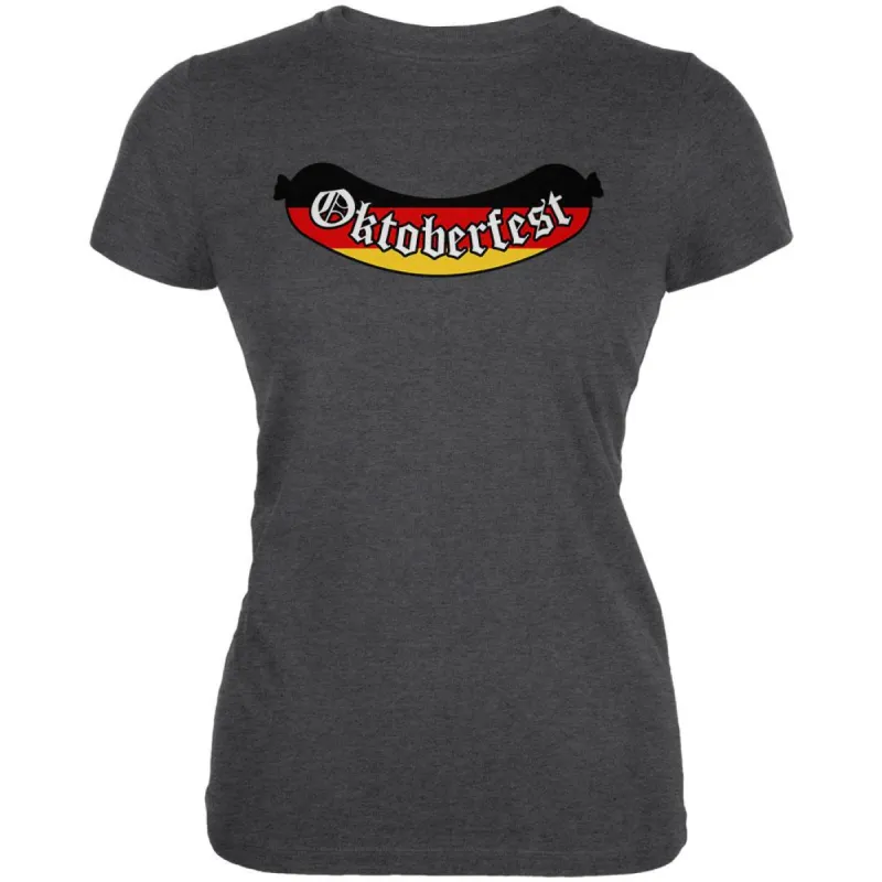 Oktoberfest Greman Flag Bratwurst Juniors Soft T Shirt sold by Old Glory