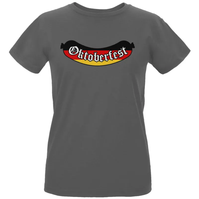 Oktoberfest Greman Flag Bratwurst Womens Organic T Shirt sold by Old Glory