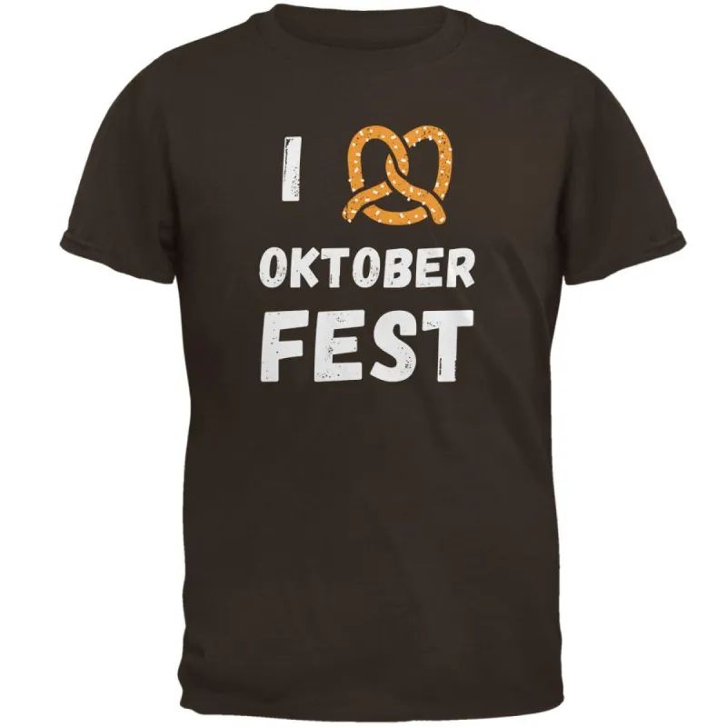 I Heart Love Pretzel Oktoberfest Mens T Shirt sold by Old Glory