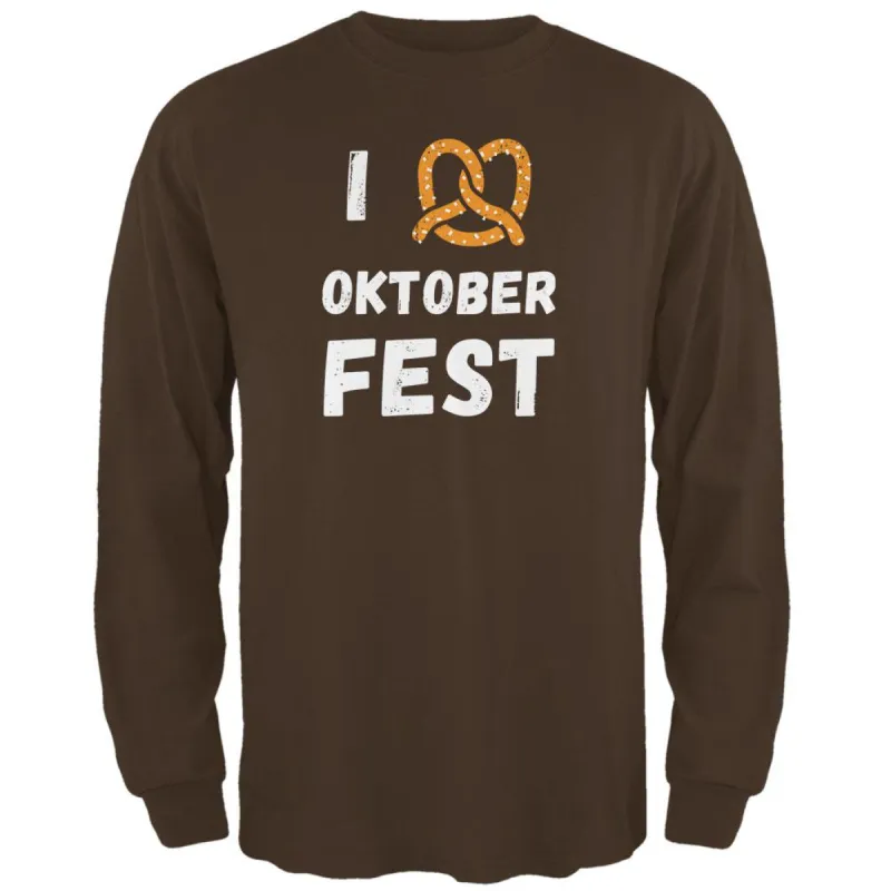 I Heart Love Pretzel Oktoberfest Mens Long Sleeve T Shirt sold by Old Glory