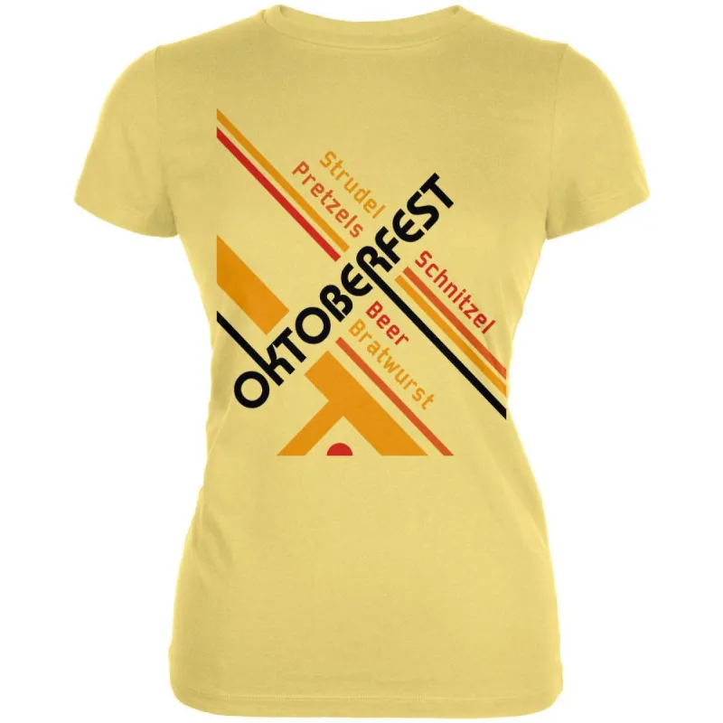 Oktoberfest Retro Vintage Poster Lines Juniors Soft T Shirt sold by Old Glory