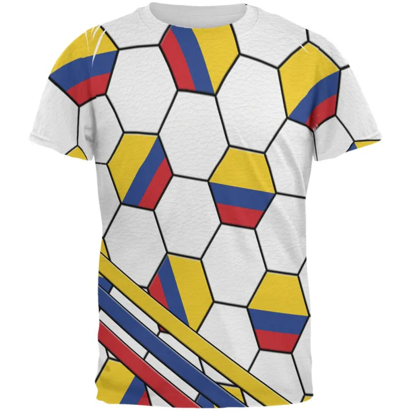World Cup Colombia Soccer Ball All Over Mens T Shirt sold by Old Glory