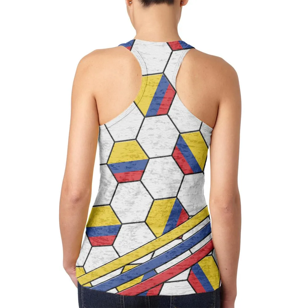 World Cup Colombia Soccer Ball Juniors Burnout Racerback Tank Top sold by Old Glory product image thumbnail 2
