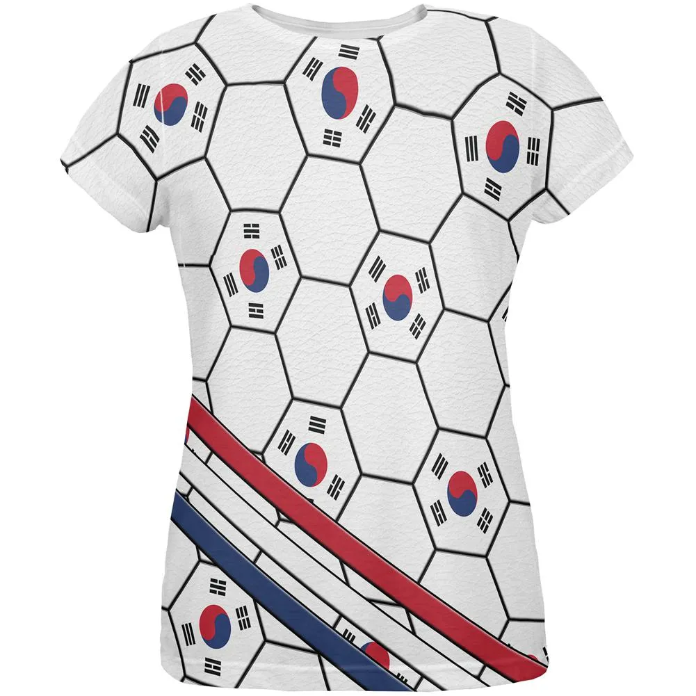 World Cup South Korea Soccer Ball All Over Womens T Shirt sold by Old Glory