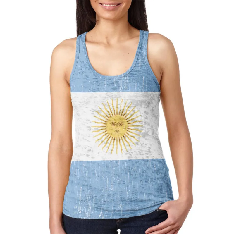 World Cup Argentina Sun Juniors Burnout Racerback Tank Top sold by Old Glory