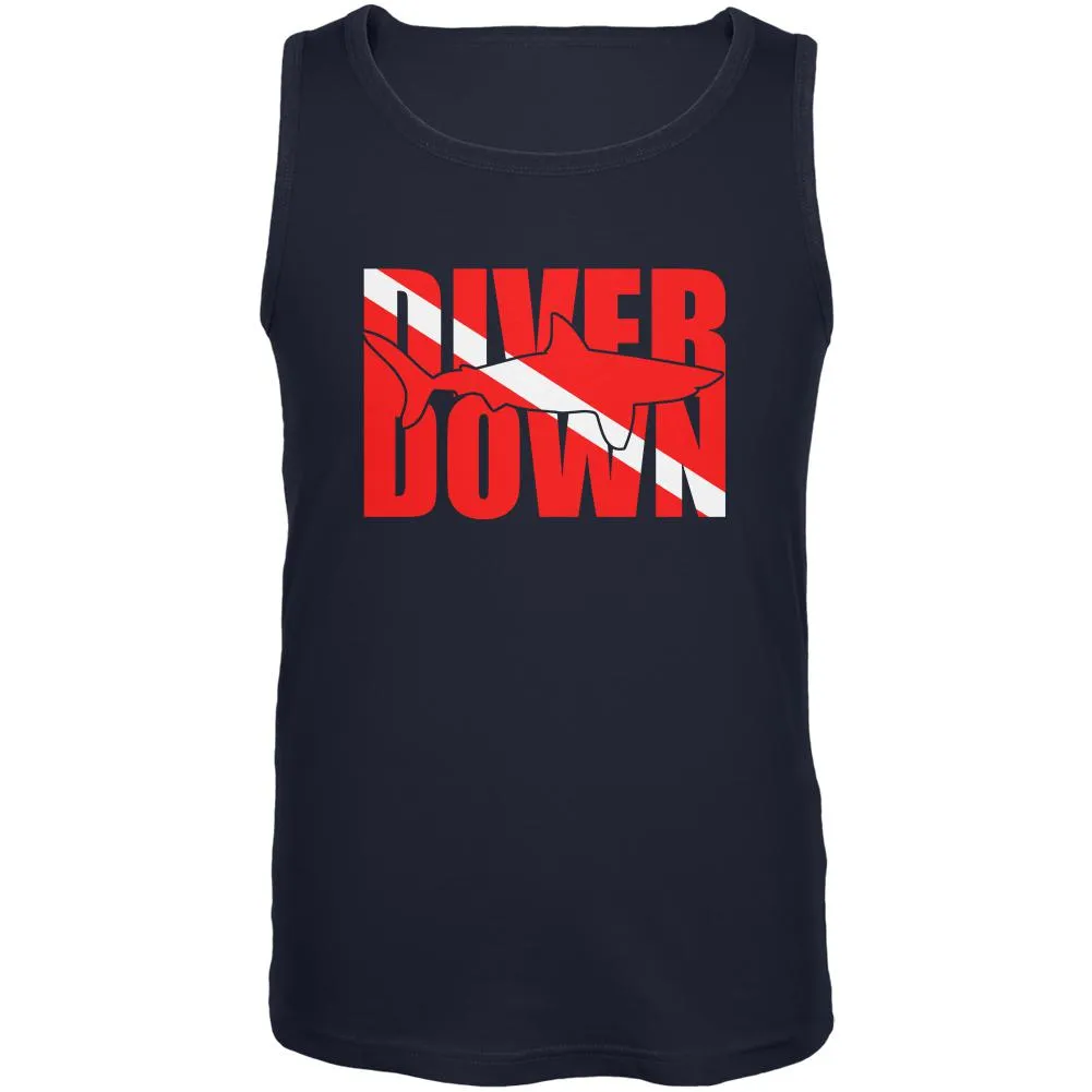 Diver Down Megalodon Shark Mens Tank Top sold by Old Glory