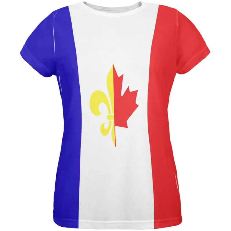 French Canadian Flag All Over Womens T Shirt sold by Old Glory