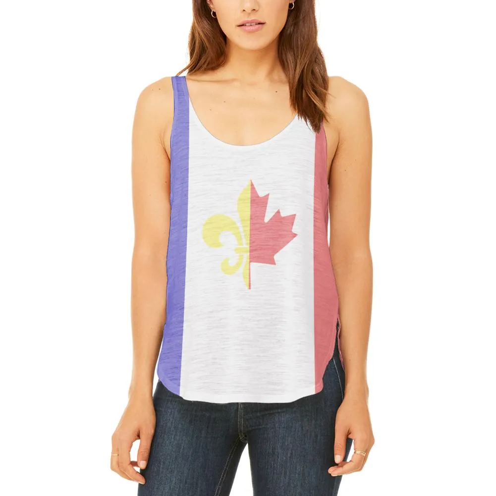 French Canadian Flag Juniors Flowy Side Slit Tank Top sold by Old Glory