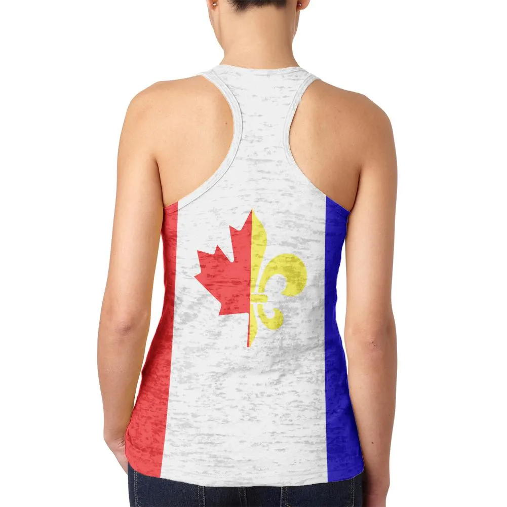 French Canadian Flag Juniors Burnout Racerback Tank Top sold by Old Glory product image thumbnail 2
