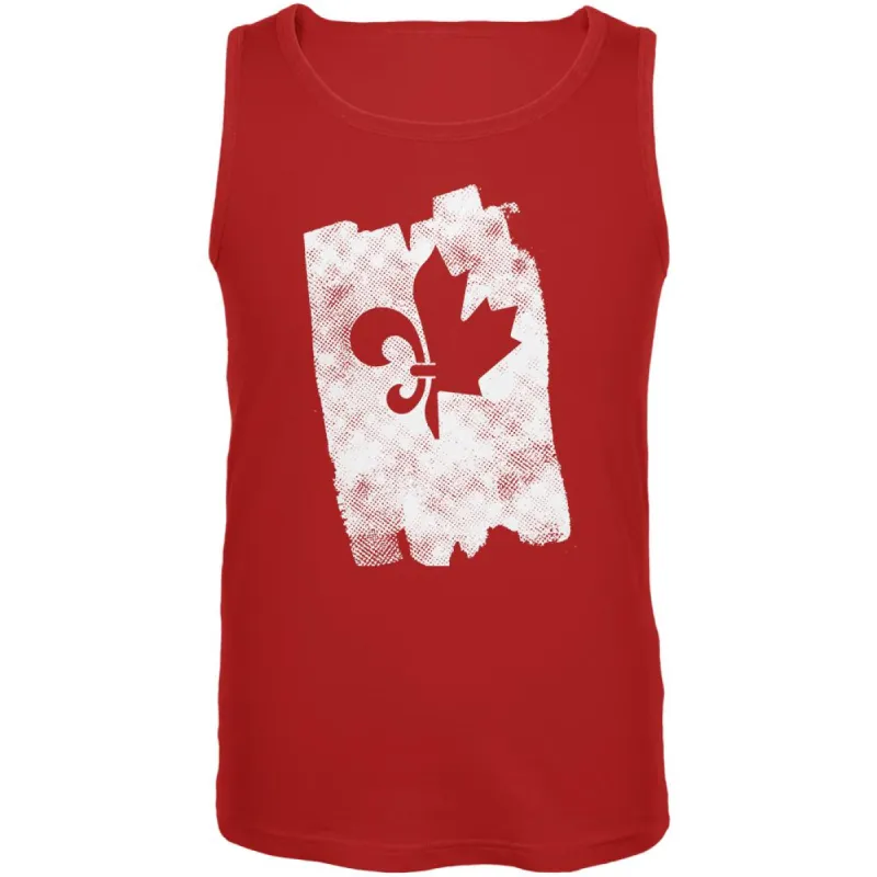 Graffiti French Canadian Fleur de Lis Maple Leaf Mens Tank Top sold by Old Glory