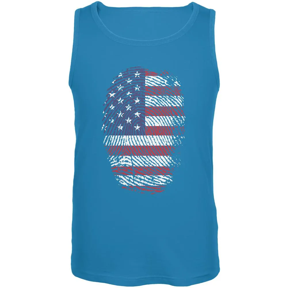 4th of July American Flag Pride Thumbprint Mens Tank Top sold by Old Glory