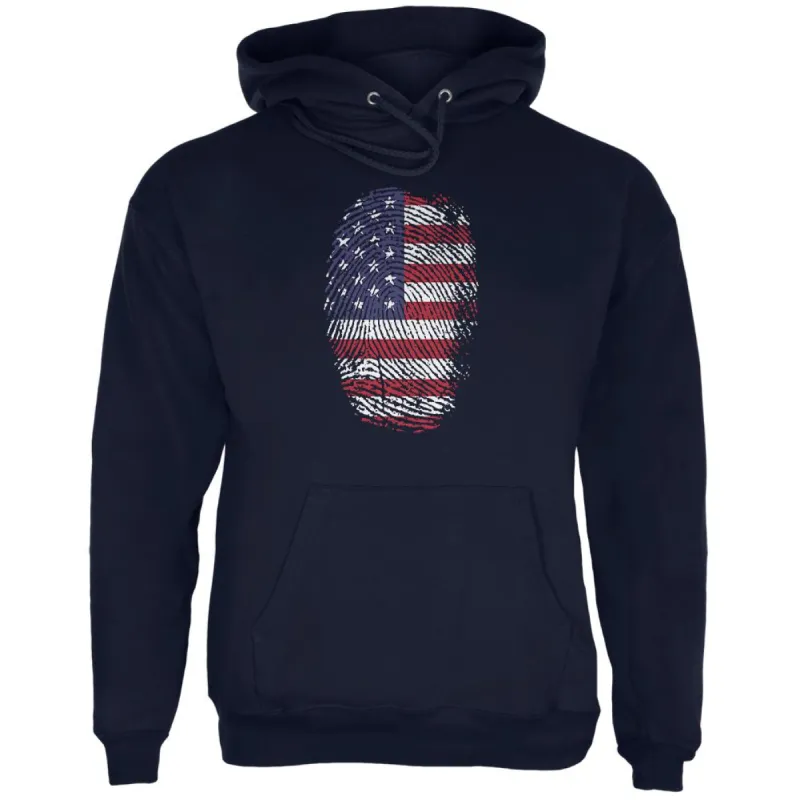 4th of July American Flag Pride Thumbprint Mens Hoodie sold by Old Glory