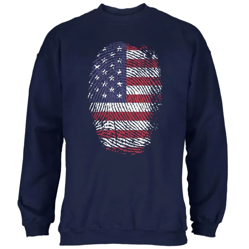 4th of July American Flag Pride Thumbprint Mens Sweatshirt sold by Old Glory