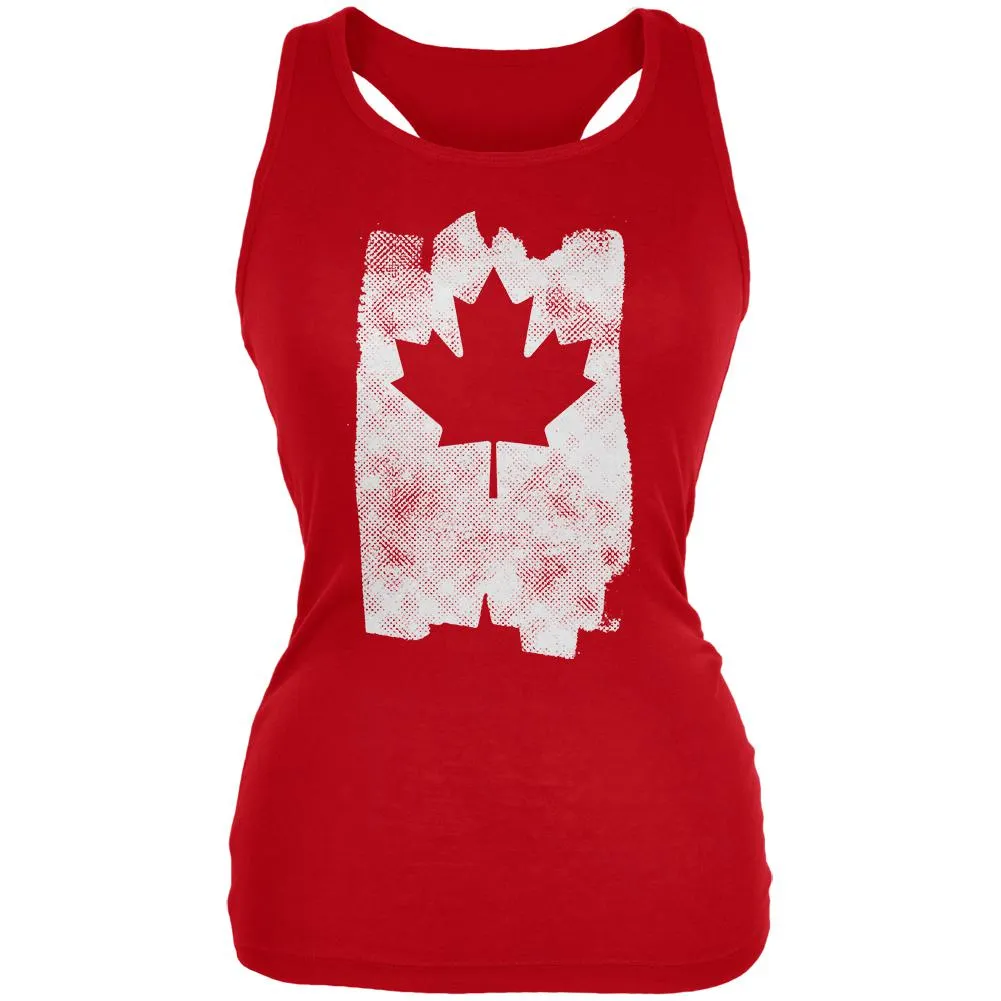 Graffiti Maple Leaf Canadian Flag Juniors Soft Tank Top sold by Old Glory