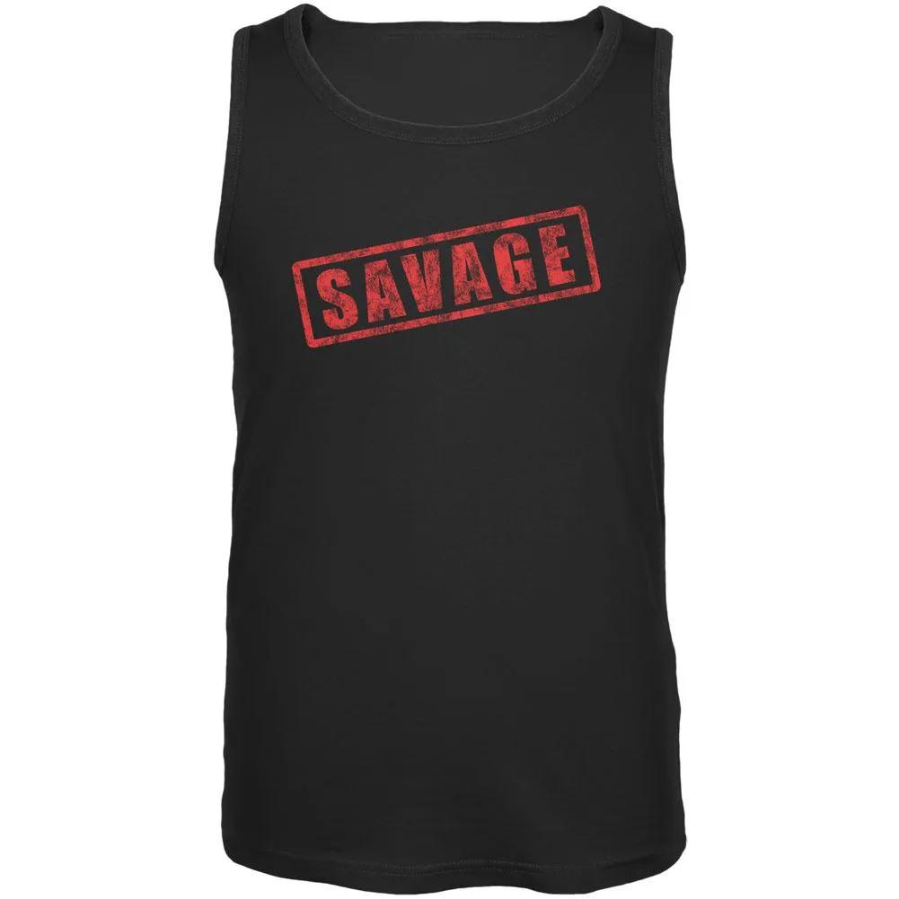 Savage Stamp Red Mens Tank Top sold by Old Glory