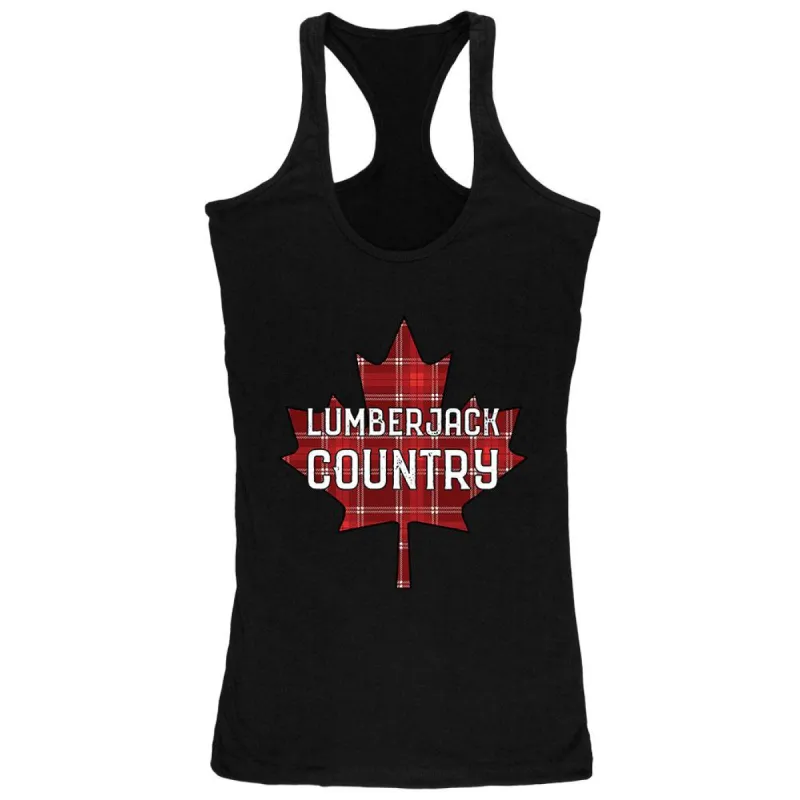 Canada Day Lumberjack Country Plaid Juniors Soft Tank Top sold by Old Glory