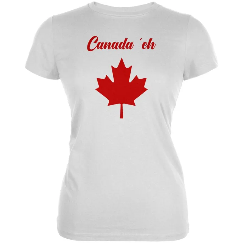 Canada Day 'Eh Pun Red Juniors Soft T Shirt sold by Old Glory