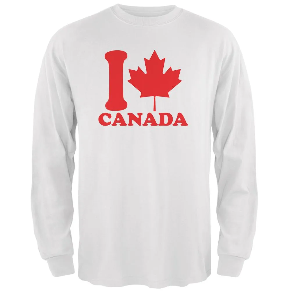 I Love Maple Leaf Heart Canada Mens Long Sleeve T Shirt sold by Old Glory