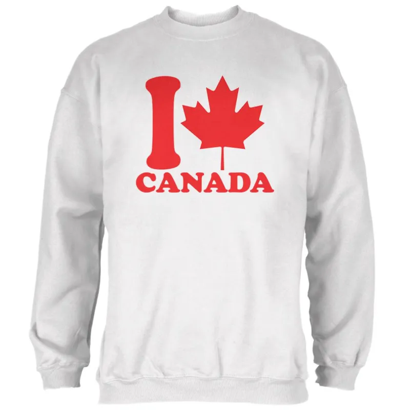 I Love Maple Leaf Heart Canada Mens Sweatshirt sold by Old Glory