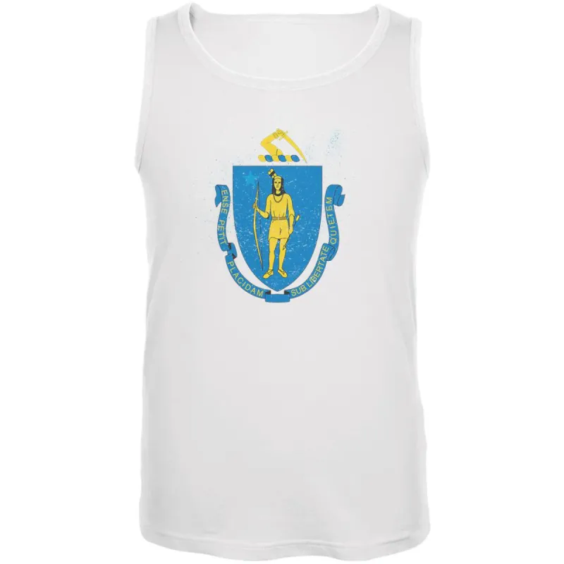 Born and Raised Massachusetts State Flag Mens Tank Top sold by Old Glory