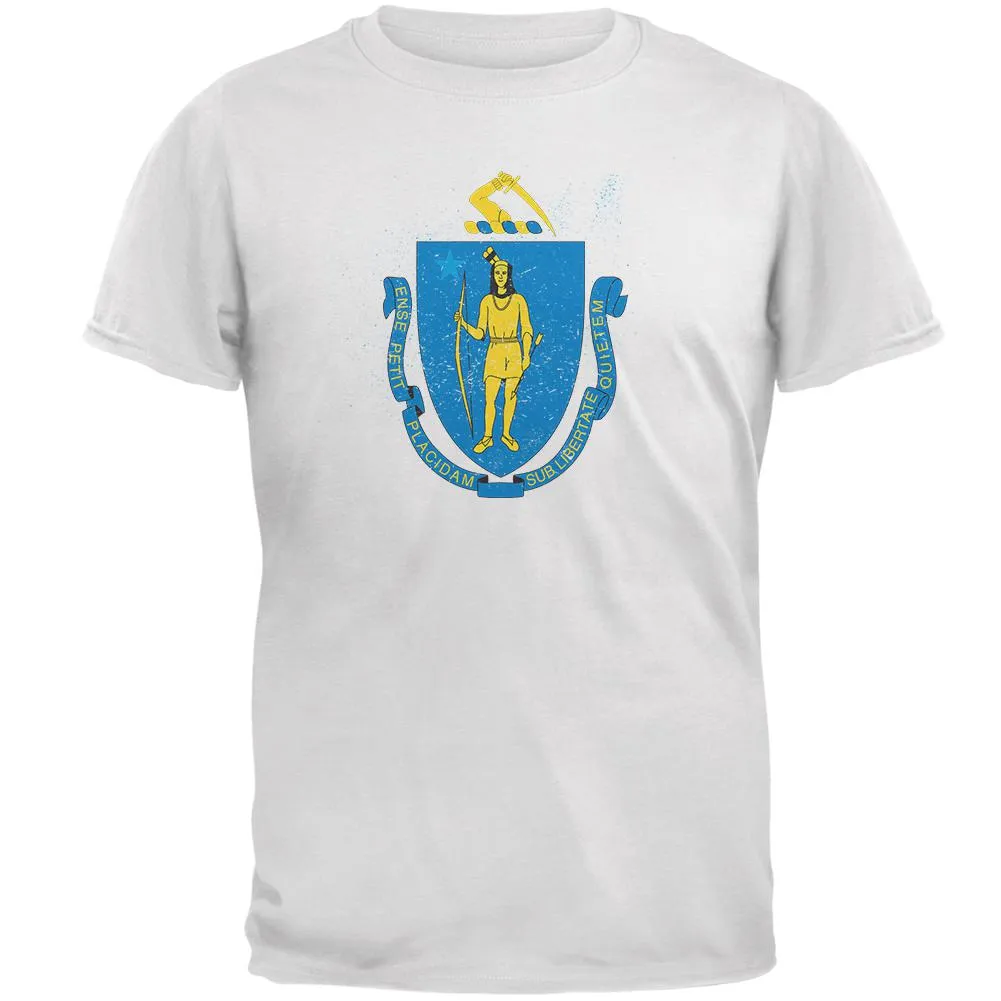 Born and Raised Massachusetts State Flag Mens T Shirt sold by Old Glory