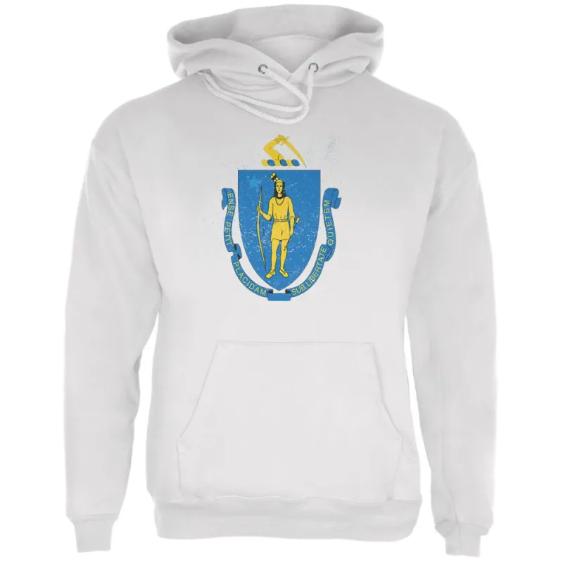 Born and Raised Massachusetts State Flag Mens Hoodie sold by Old Glory