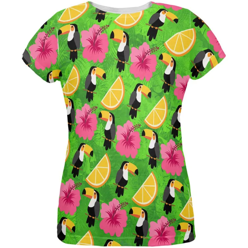 Tropical Vacation Toucan Pattern All Over Womens T Shirt sold by Old Glory