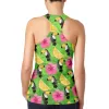 Tropical Vacation Toucan Pattern Juniors Burnout Racerback Tank Top sold by Old Glory